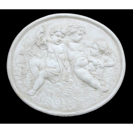 LR 92 Ovale putti con uva h. cm. 68x78